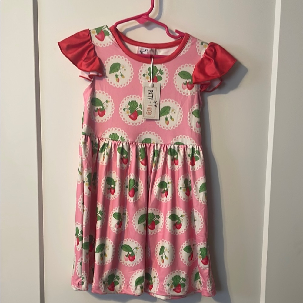 Pink Strawberry Kids Dress